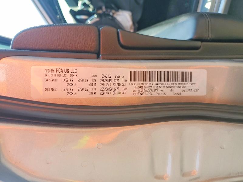 Aukcja sprzedaży 2019 Jeep Grand Cherokee, vin: 1C4RJFAG6KC569729, numer aukcji: 64776726