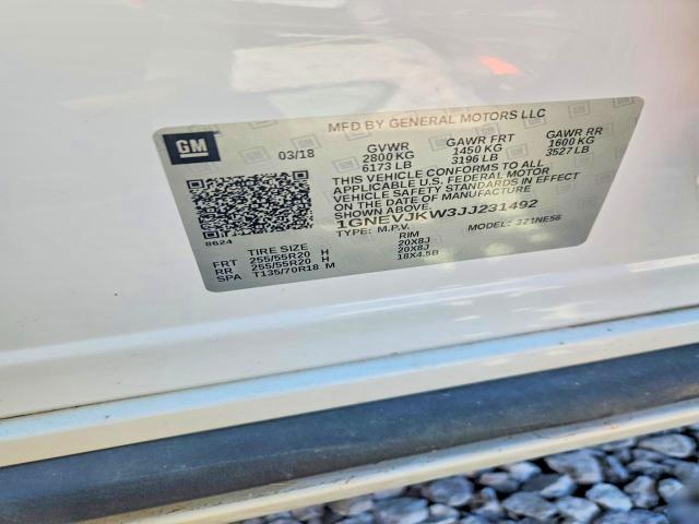Aukcja sprzedaży 2018 Chevrolet Traverse, vin: 1GNEVJKW3JJ231492, numer aukcji: 66468836
