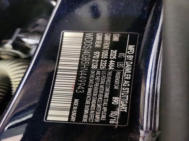 65290366 :رقم المزاد ، WDDSJ4GB5HN449943 vin ، 2017 Mercedes-benz Cla مزاد بيع
