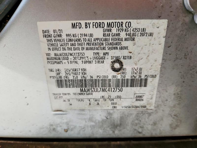 Aukcja sprzedaży 2021 Ford Ecosport, vin: MAJ6S3JL7MC412750, numer aukcji: 65146056
