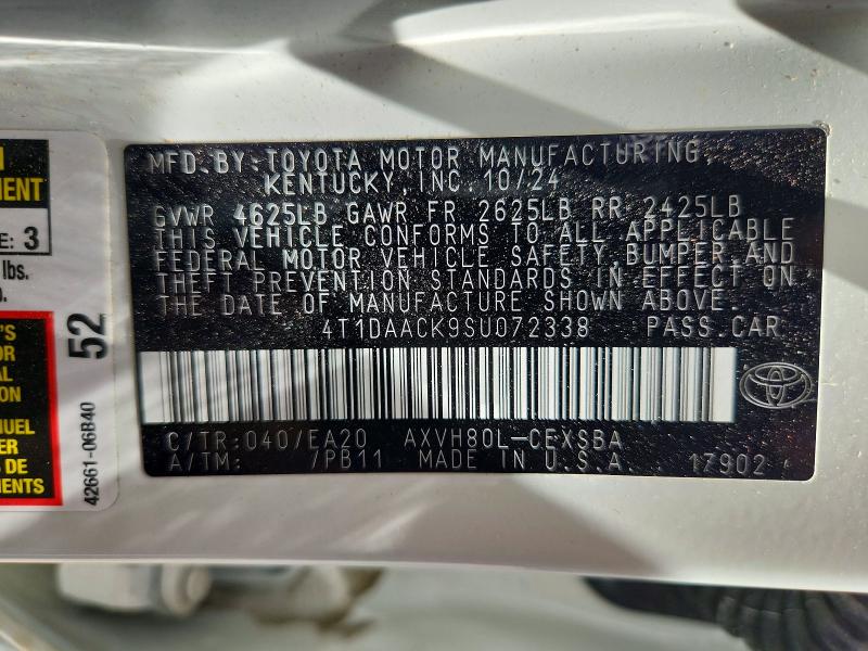 Продажа на аукционе авто 2025 Toyota Camry, vin: 4T1DAACK9SU072338, номер лота: 64676676