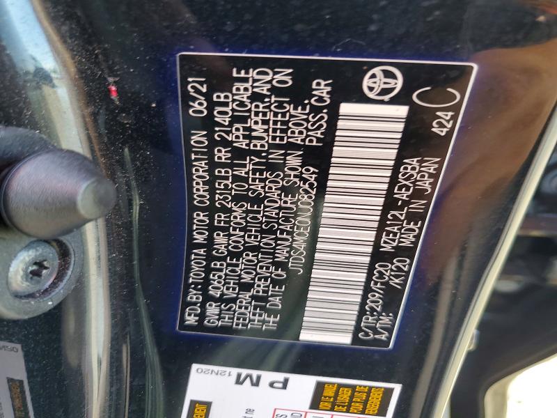 66029176 :رقم المزاد ، JTDS4MCE0NJ082549 vin ، 2022 Toyota Corolla مزاد بيع