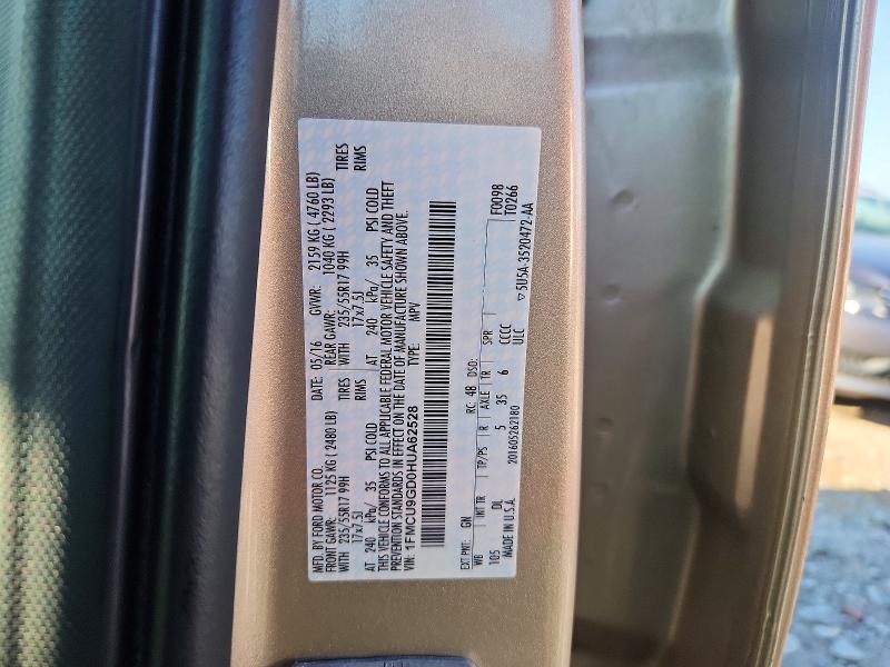 63511766 :رقم المزاد ، 1FMCU9GD0HUA62528 vin ، 2017 Ford Escape مزاد بيع
