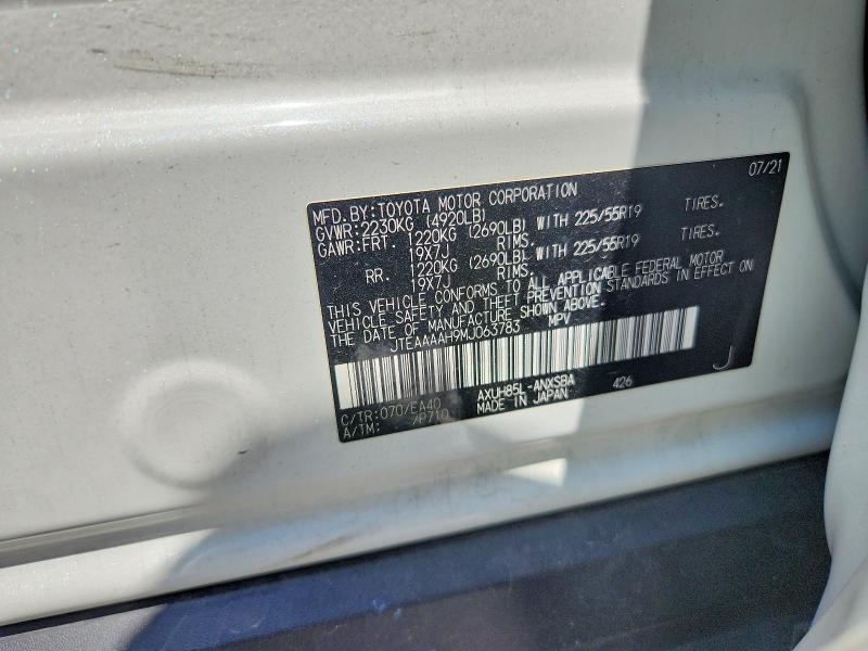 Продаж на аукціоні авто 2021 Toyota Venza, vin: JTEAAAAH9MJ063783, номер лоту: 64281706