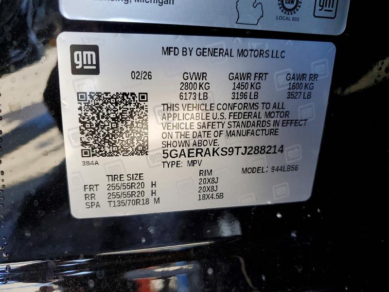 Aukcja sprzedaży 2026 Buick Enclave, vin: 5GAERAKS9TJ288214, numer aukcji: 63554326