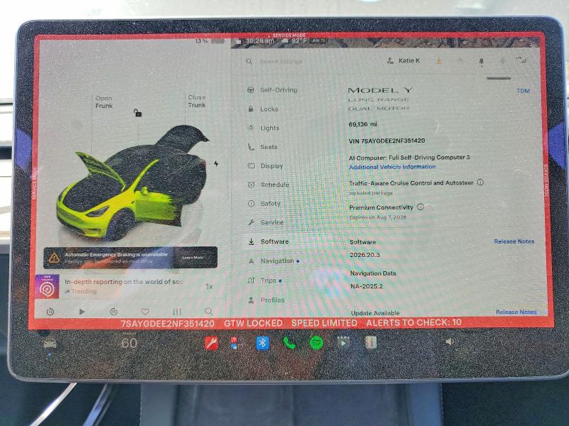 Продажа на аукционе авто 2022 Tesla Model Y, vin: 7SAYGDEE2NF351420, номер лота: 62840336