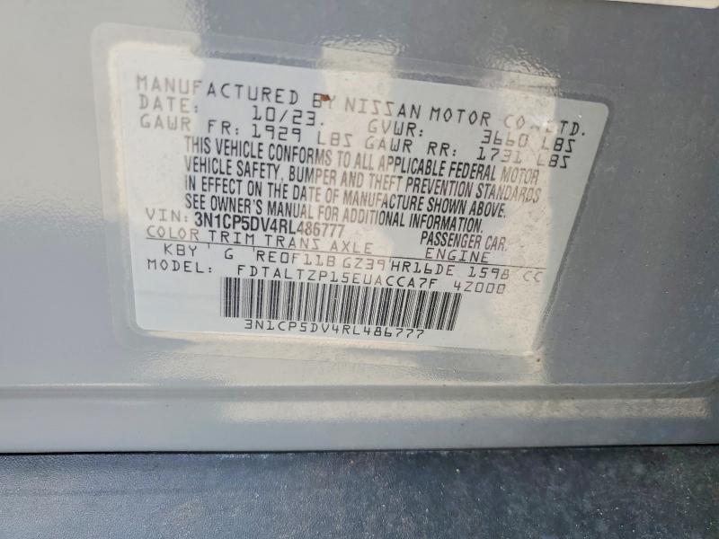 64391416 :رقم المزاد ، 3N1CP5DV4RL486777 vin ، 2024 Nissan Kicks مزاد بيع