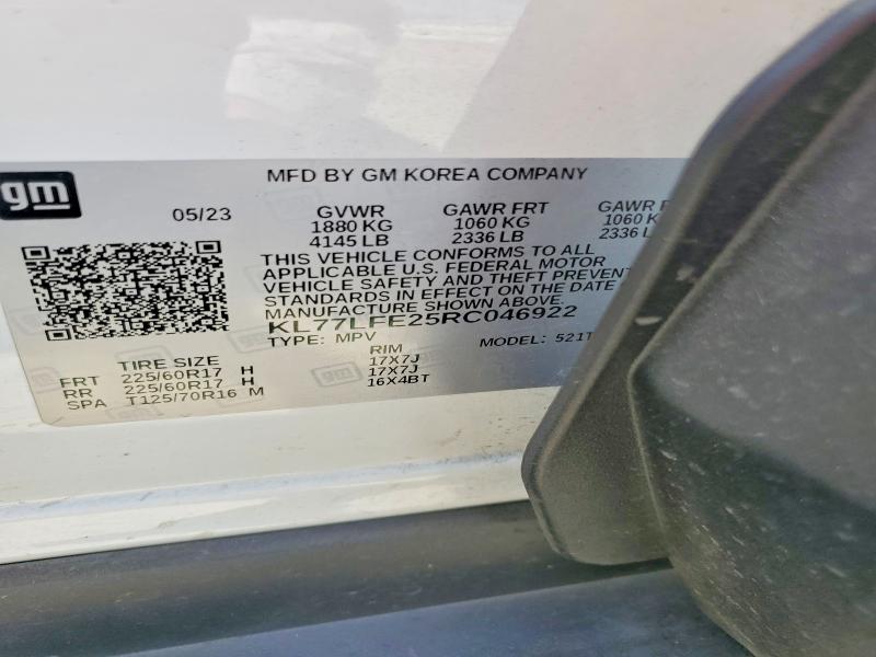 2024 Chevrolet Trax მანქანა იყიდება აუქციონზე, vin: KL77LFE25RC046922, აუქციონის ნომერი: 66077666