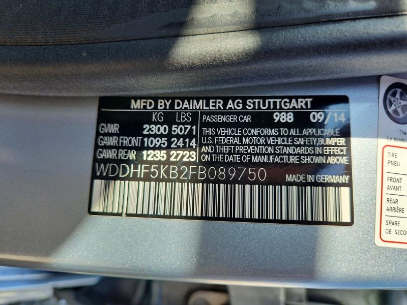 2015 Mercedes-benz E მანქანა იყიდება აუქციონზე, vin: WDDHF5KB2FB089750, აუქციონის ნომერი: 64226566