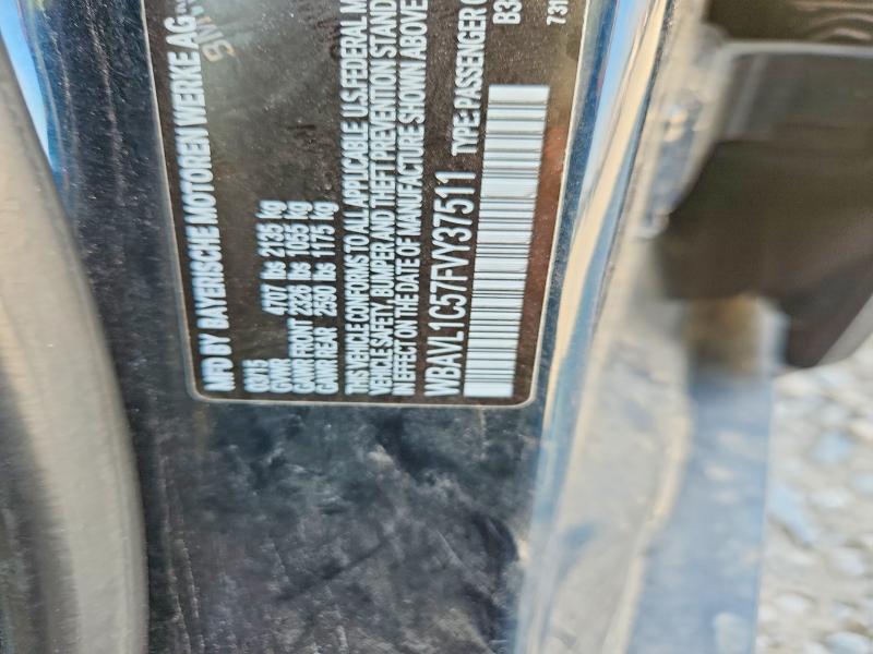 2015 Bmw X1 მანქანა იყიდება აუქციონზე, vin: WBAVL1C57FVY37511, აუქციონის ნომერი: 64584866