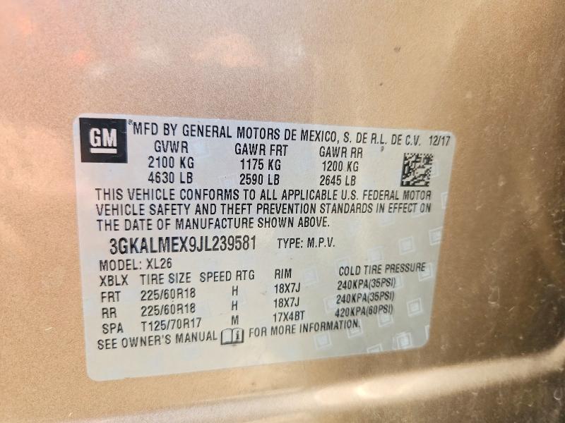 Aukcja sprzedaży 2018 Gmc Terrain, vin: 3GKALMEX9JL239581, numer aukcji: 63895906
