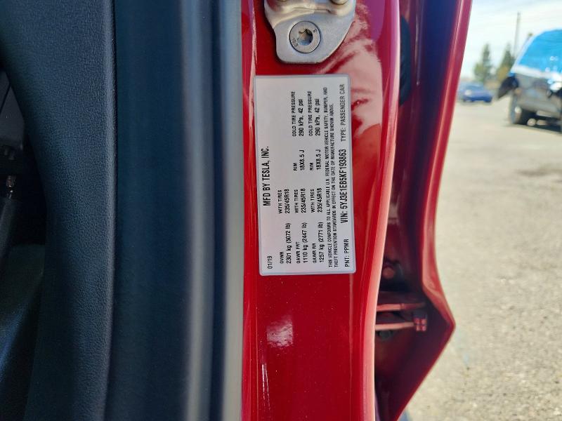 2019 Tesla Model 3 მანქანა იყიდება აუქციონზე, vin: 5YJ3E1EB5KF193863, აუქციონის ნომერი: 65909476