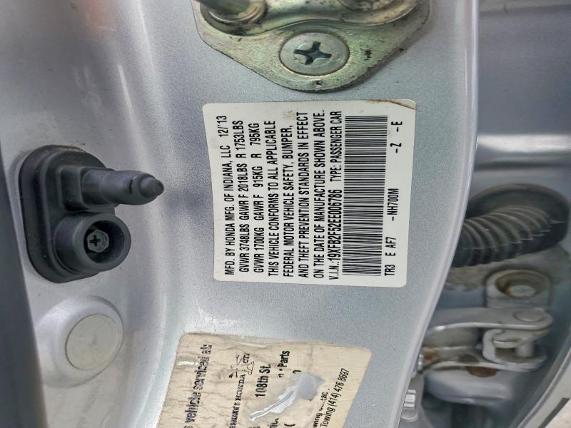 Продаж на аукціоні авто 2014 Honda Civic, vin: 19XFB2F52EE006786, номер лоту: 64075676