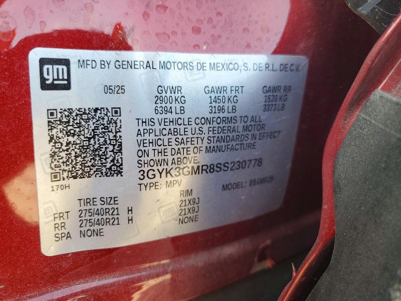 63663376 :رقم المزاد ، 3GYK3GMR8SS230778 vin ، 2025 Cadillac Optiq مزاد بيع