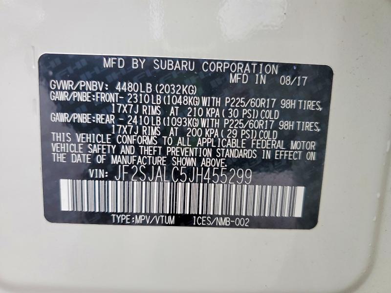64045406 :رقم المزاد ، JF2SJALC5JH455299 vin ، 2018 Subaru Forester مزاد بيع