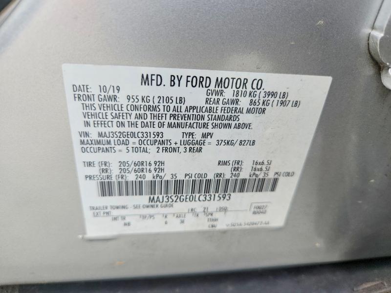 Aukcja sprzedaży 2020 Ford Ecosport, vin: MAJ3S2GE0LC331593, numer aukcji: 64972346