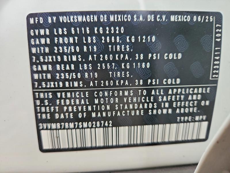 Продажа на аукционе авто 2025 Volkswagen Tiguan, vin: 3VVMR7RM7SM028742, номер лота: 66253246