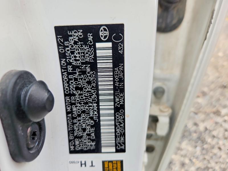 2021 Toyota Prius მანქანა იყიდება აუქციონზე, vin: JTDKAMFU3M3140393, აუქციონის ნომერი: 64191486