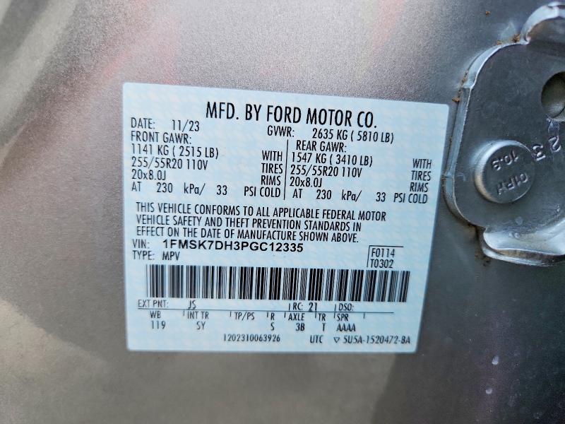 Продажа на аукционе авто 2023 Ford Explorer, vin: 1FMSK7DH3PGC12335, номер лота: 65614786