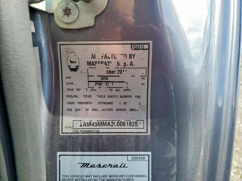 Aukcja sprzedaży 2012 Maserati Granturismo, vin: ZAM45MMA3C0061825, numer aukcji: 63721836