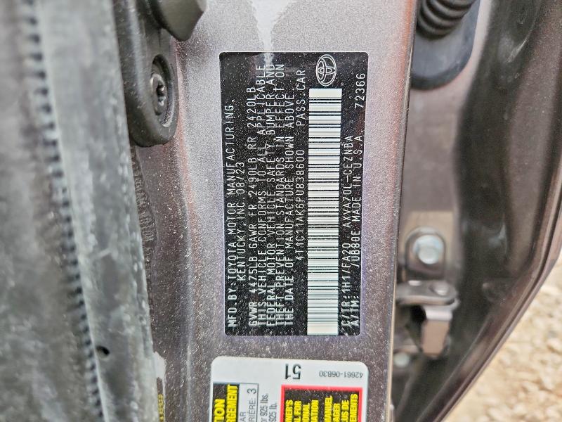 2023 Toyota Camry მანქანა იყიდება აუქციონზე, vin: 4T1C11AK6PU838600, აუქციონის ნომერი: 65601856