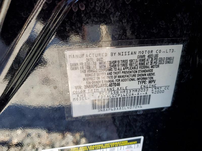 Продажа на аукционе авто 2025 Nissan Kicks, vin: 3N8AP6DA8SL407046, номер лота: 64407526