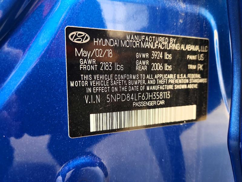 Aukcja sprzedaży 2018 Hyundai Elantra, vin: 5NPD84LF6JH358113, numer aukcji: 63887626