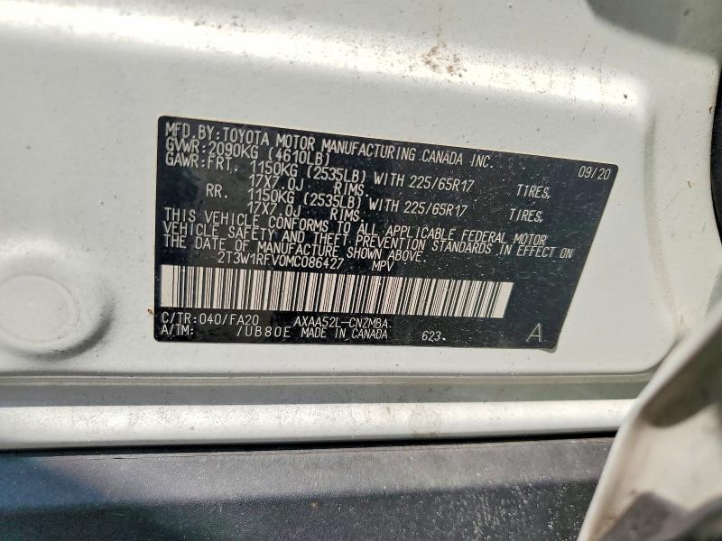 Aukcja sprzedaży 2021 Toyota Rav4, vin: 2T3W1RFV0MC086427, numer aukcji: 65659396