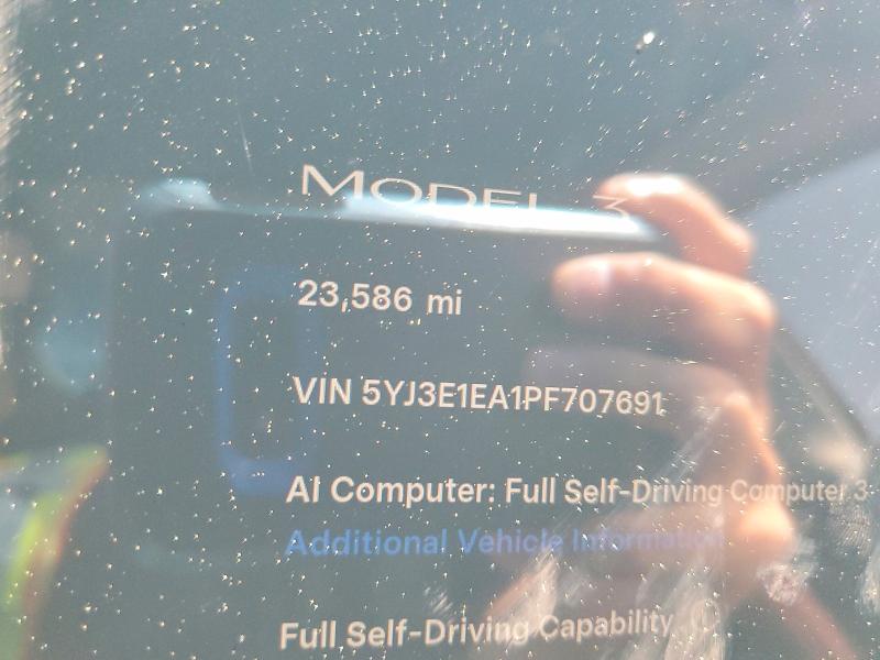 63614336 :رقم المزاد ، 5YJ3E1EA1PF707691 vin ، 2023 Tesla Model 3 مزاد بيع