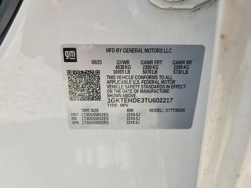 Aukcja sprzedaży 2026 Gmc Hummer Suv, vin: 1GKTEHDE3TU602217, numer aukcji: 62132616