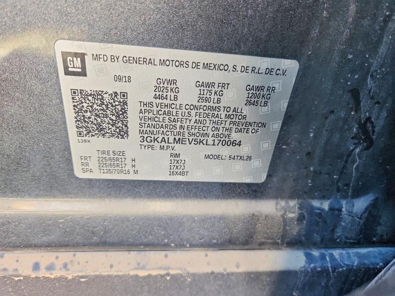 Aukcja sprzedaży 2019 Gmc Terrain, vin: 3GKALMEV5KL170064, numer aukcji: 65426176