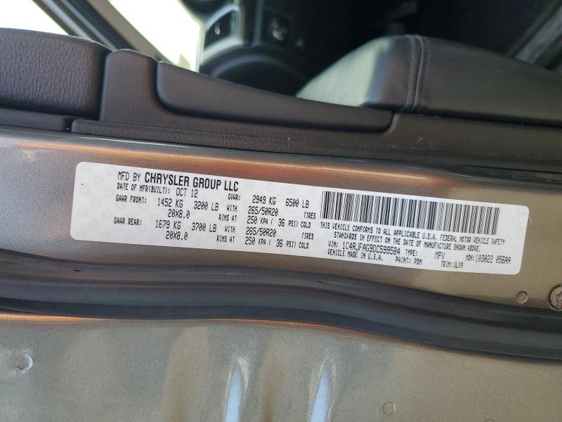 Aukcja sprzedaży 2013 Jeep Grand Cherokee, vin: 1C4RJFAG9DC599584, numer aukcji: 63919376