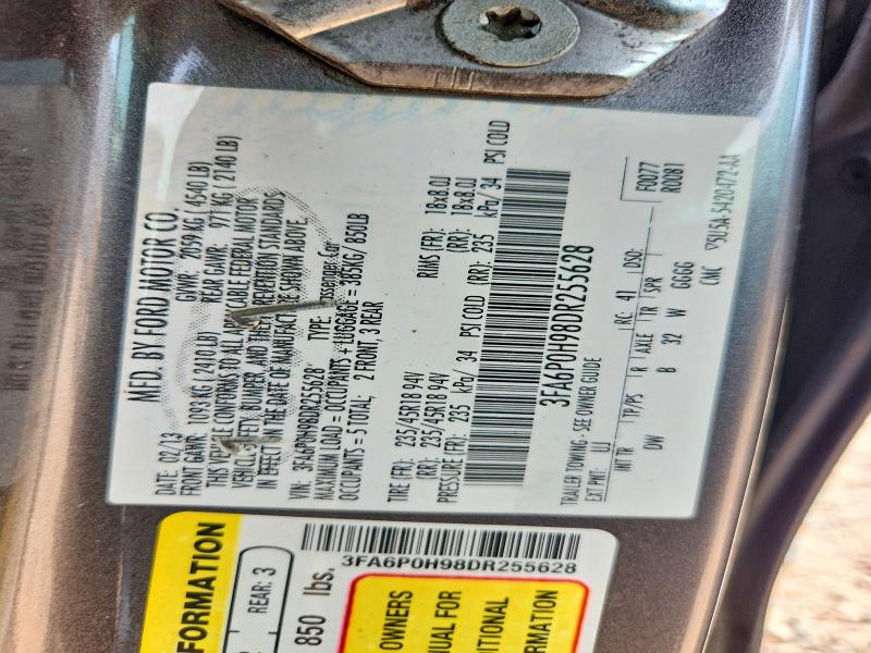 Продажа на аукционе авто 2013 Ford Fusion, vin: 3FA6P0H98DR255628, номер лота: 64314726