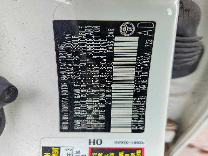 63560506 :رقم المزاد ، 2T1BURHEXFC248059 vin ، 2015 Toyota Corolla مزاد بيع