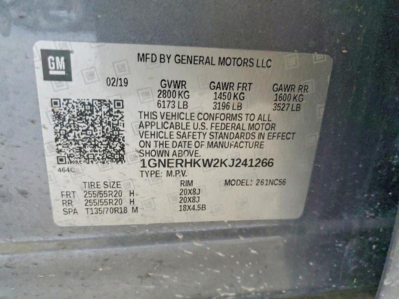 Продаж на аукціоні авто 2019 Chevrolet Traverse, vin: 1GNERHKW2KJ241266, номер лоту: 66756266