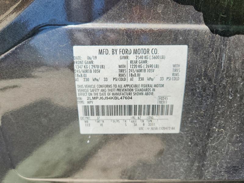 Продаж на аукціоні авто 2019 Lincoln Nautilus, vin: 2LMPJ6J94KBL47604, номер лоту: 63773486