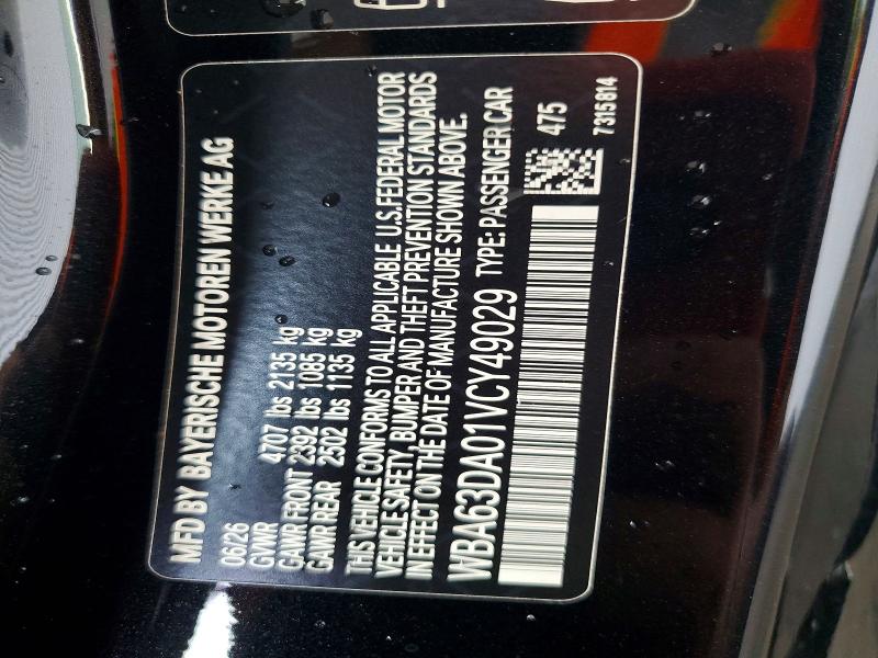 Aukcja sprzedaży 2027 Bmw 430xi, vin: WBA63DA01VCY49029, numer aukcji: 63873876