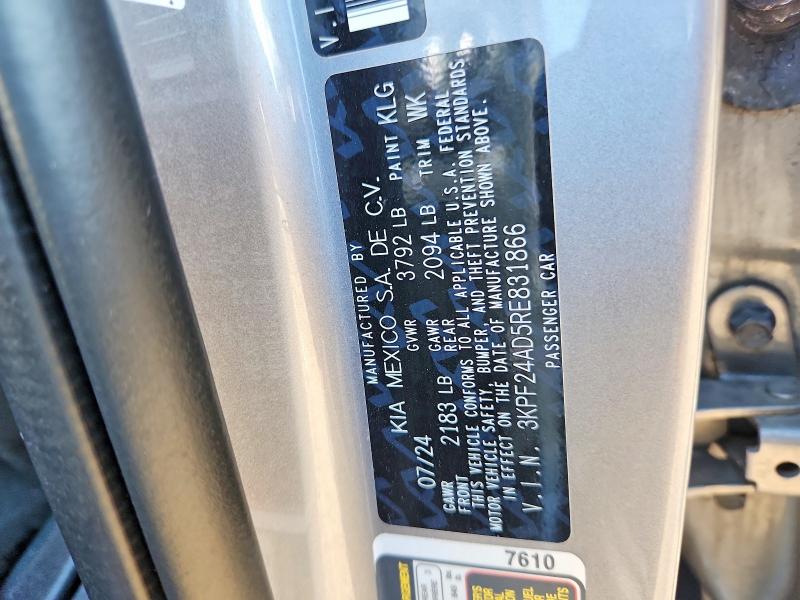 Продаж на аукціоні авто 2024 Kia Forte, vin: 3KPF24AD5RE831866, номер лоту: 63852516