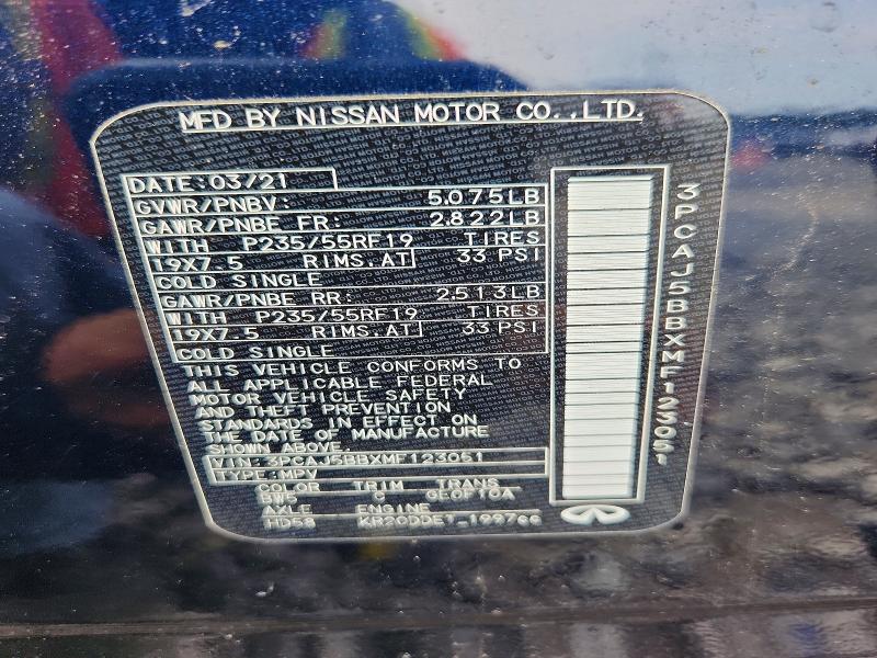 Продажа на аукционе авто 2021 Infiniti Qx50, vin: 3PCAJ5BBXMF123051, номер лота: 65335886
