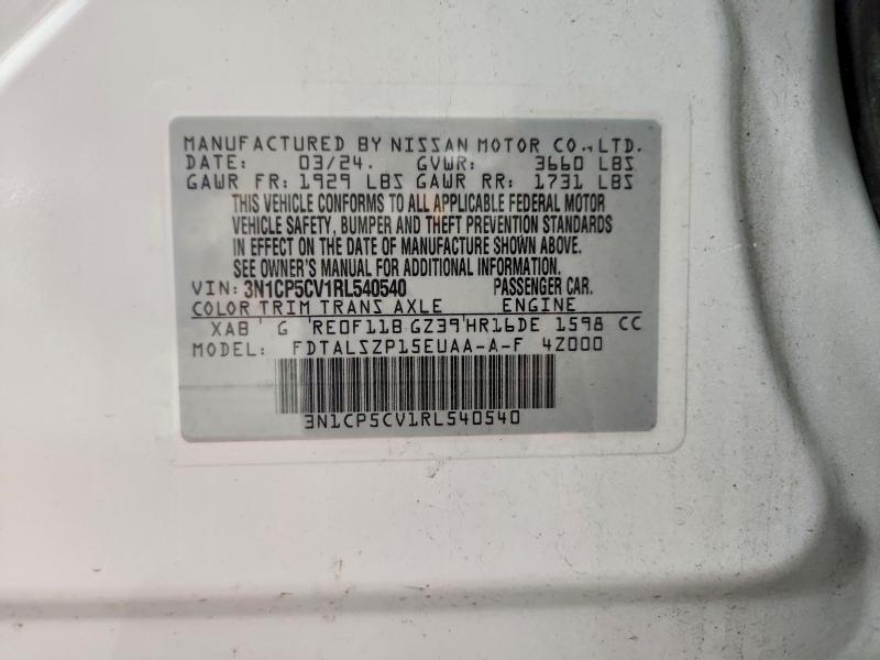 Продажа на аукционе авто 2024 Nissan Kicks, vin: 3N1CP5CV1RL540540, номер лота: 63558696