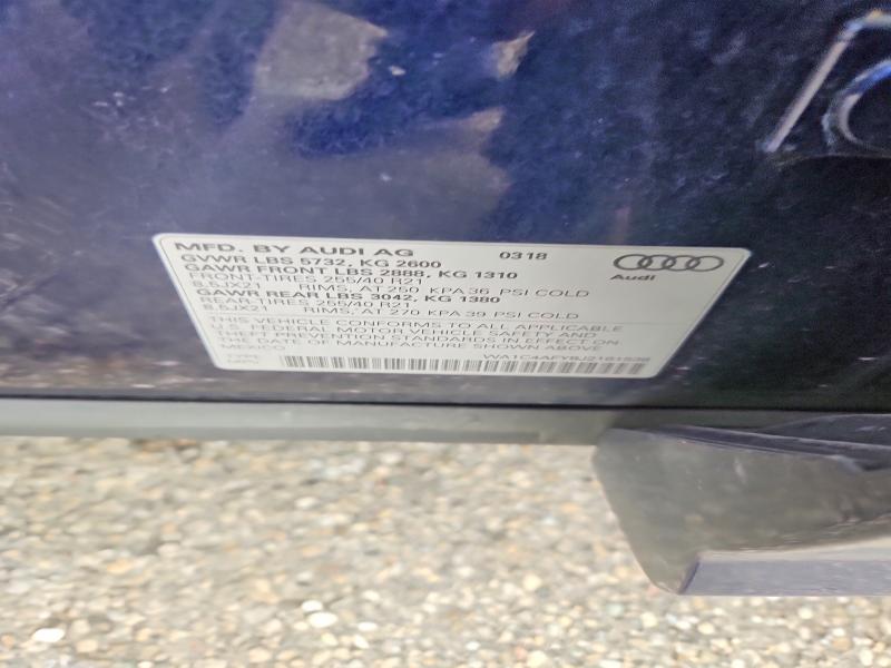 64618326 :رقم المزاد ، WA1C4AFY8J2161538 vin ، 2018 Audi Sq5 مزاد بيع