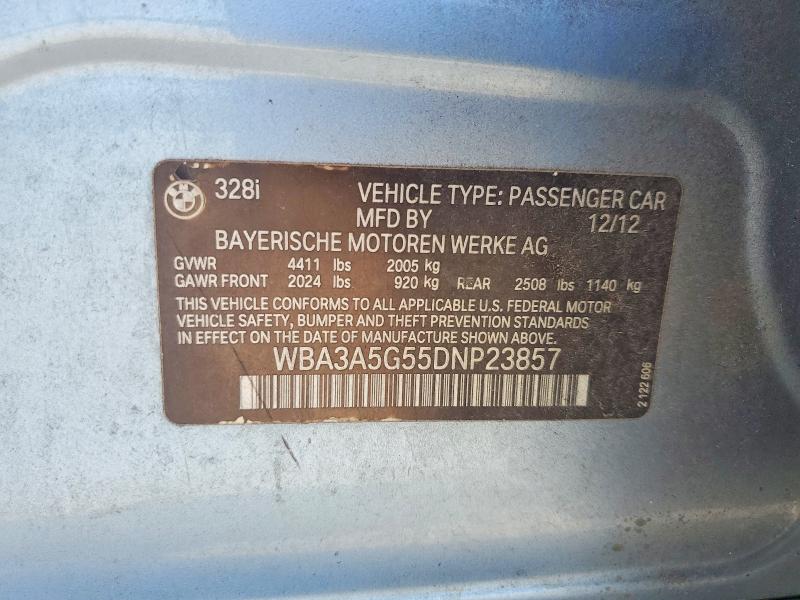 Auction sale of the 2013 Bmw 328, vin: WBA3A5G55DNP23857, lot number: 65182456