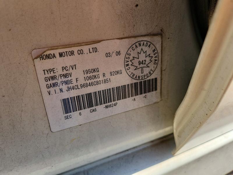 Продажа на аукционе авто 2006 Acura Tsx, vin: JH4CL96846C801851, номер лота: 64799556