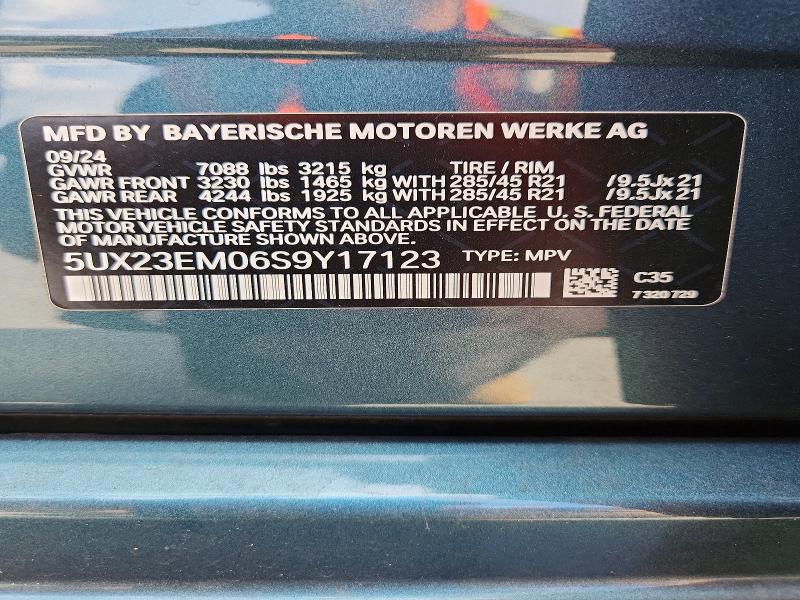 64974996 :رقم المزاد ، 5UX23EM06S9Y17123 vin ، 2025 Bmw X7 مزاد بيع