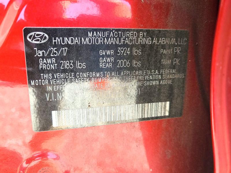 Продаж на аукціоні авто 2017 Hyundai Elantra, vin: 5NPD74LF3HH184501, номер лоту: 65855186