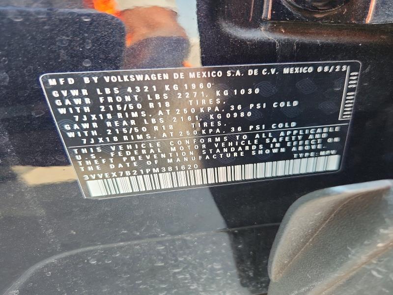 Продажа на аукционе авто 2023 Volkswagen Taos, vin: 3VVEX7B21PM381620, номер лота: 63553136