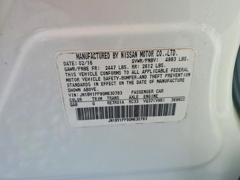 Продаж на аукціоні авто 2016 Infiniti Q70l, vin: JN1BY1PP9GM630793, номер лоту: 66169816