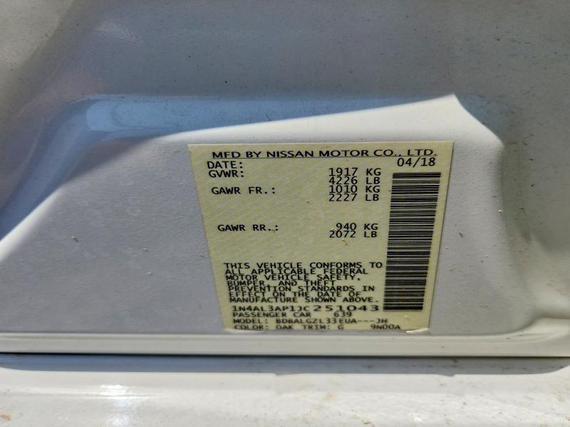 64130426 :رقم المزاد ، 1N4AL3AP1JC251043 vin ، 2018 Nissan Altima مزاد بيع
