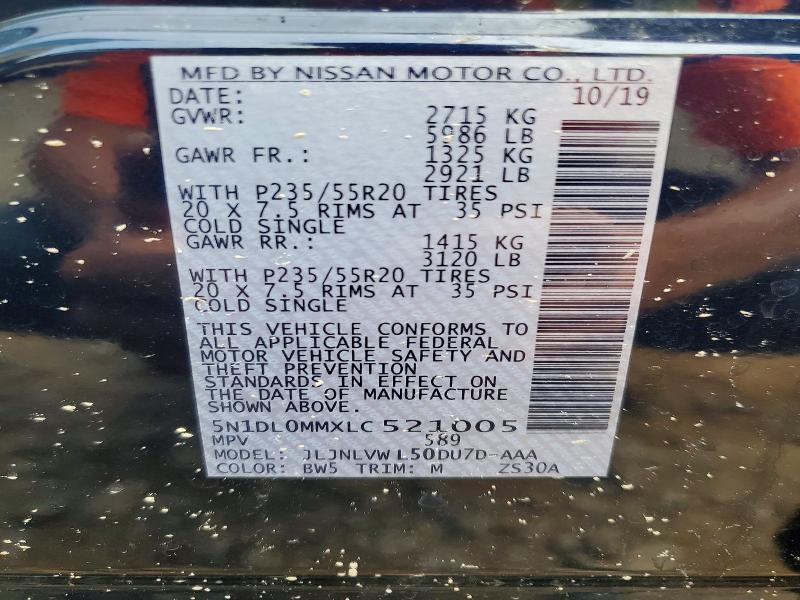 Продаж на аукціоні авто 2020 Infiniti Qx60, vin: 5N1DL0MMXLC521005, номер лоту: 64704996