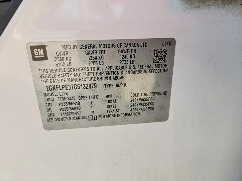 Aukcja sprzedaży 2016 Gmc Terrain, vin: 2GKFLPE37G6132479, numer aukcji: 63440916